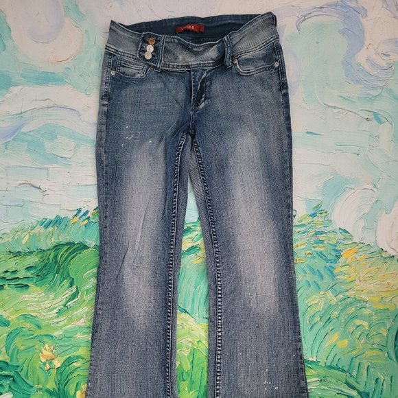 Vigold Distressed Low Rise Bootcut Jeans Size 9 Tall Juniors - Picture 1 of 11